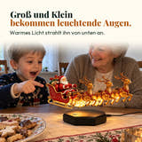 Symbolbild: Groß und Klein bekommen leuchtende Augen. Warmes Licht strahlt ihn von unten an.