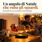 Foto illustrativa: Un angolo di Natale che ruba gli sguardi. Circa 25 cm, su un tavolo o una mensola.